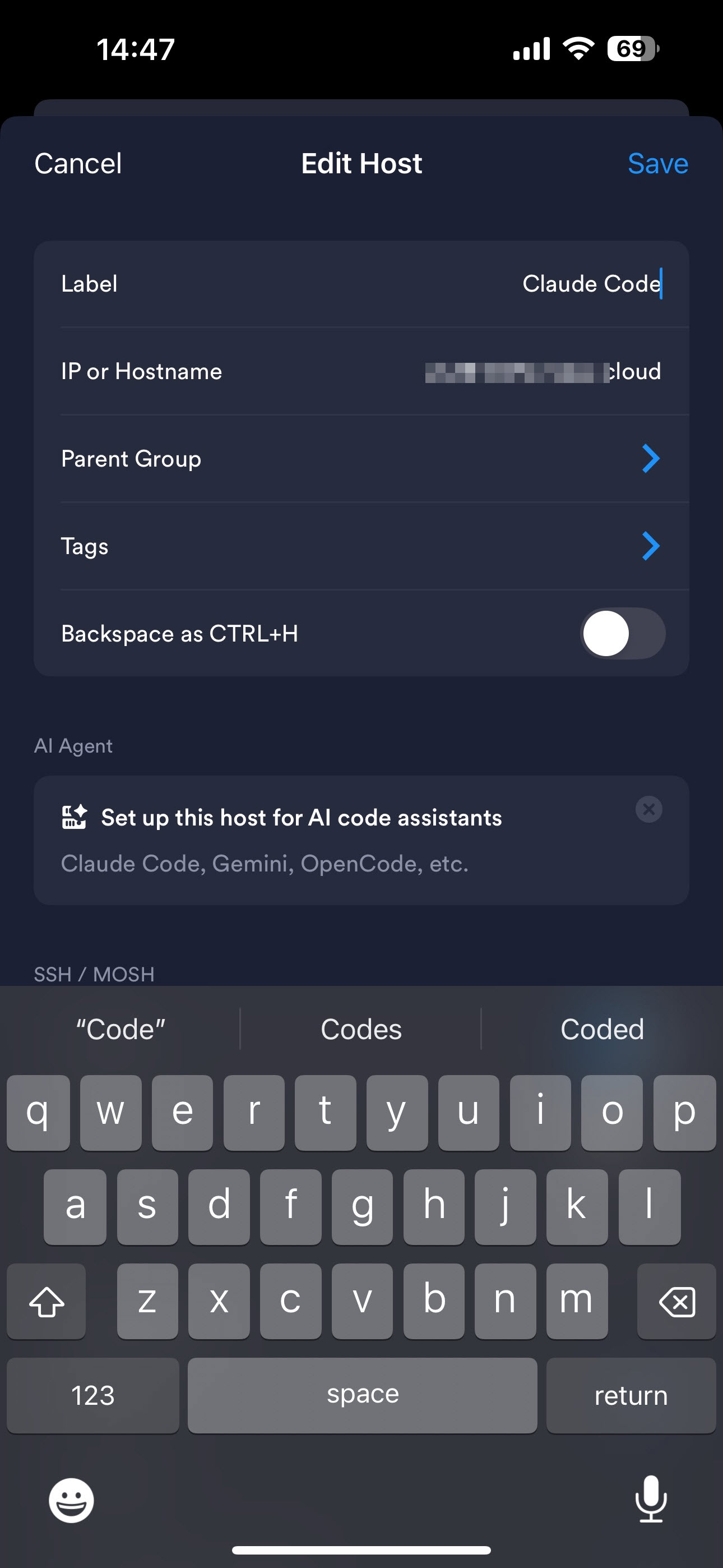 Label connection