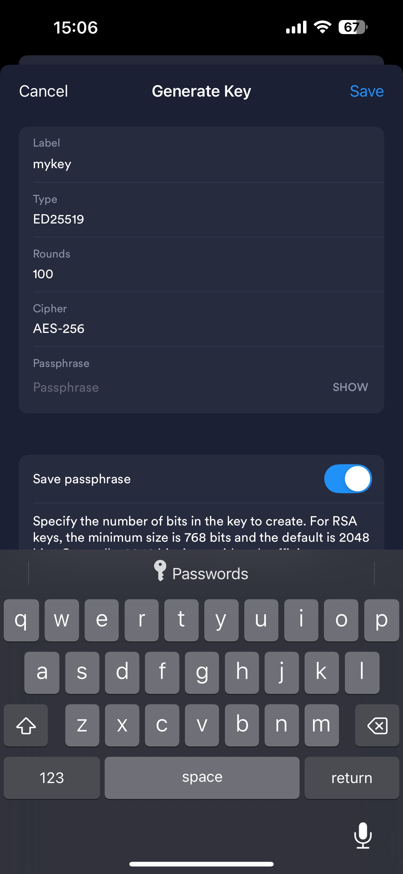 Name the key
