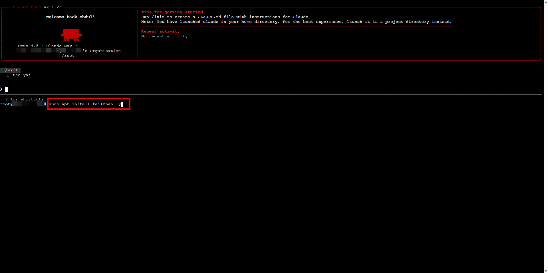Install fail2ban