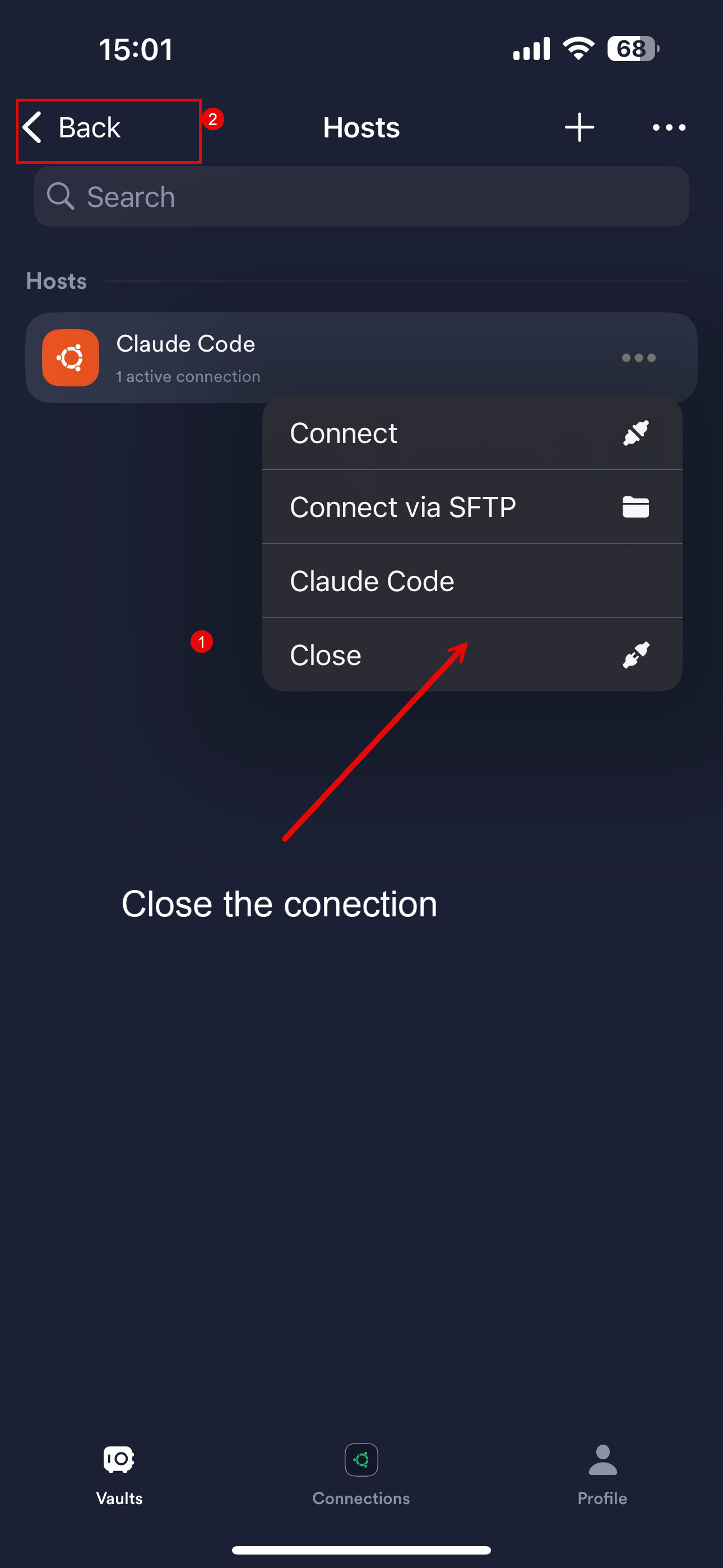 Close connection