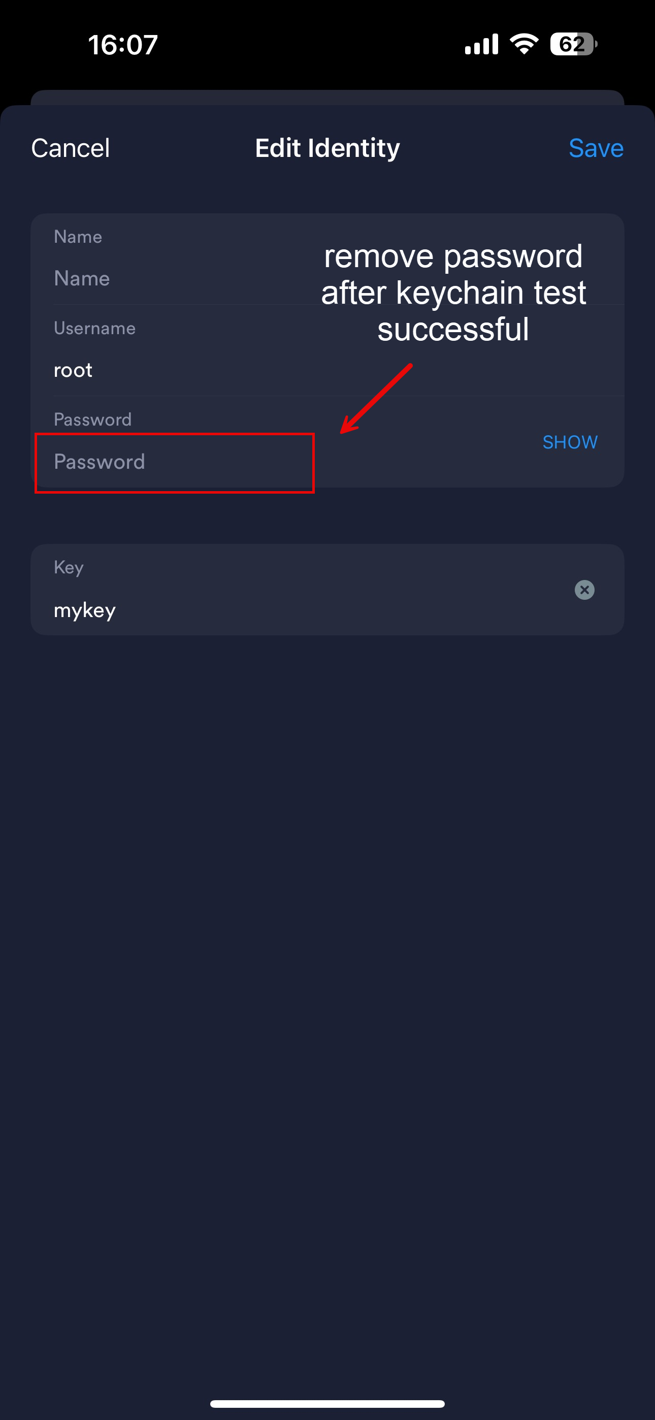 Remove password