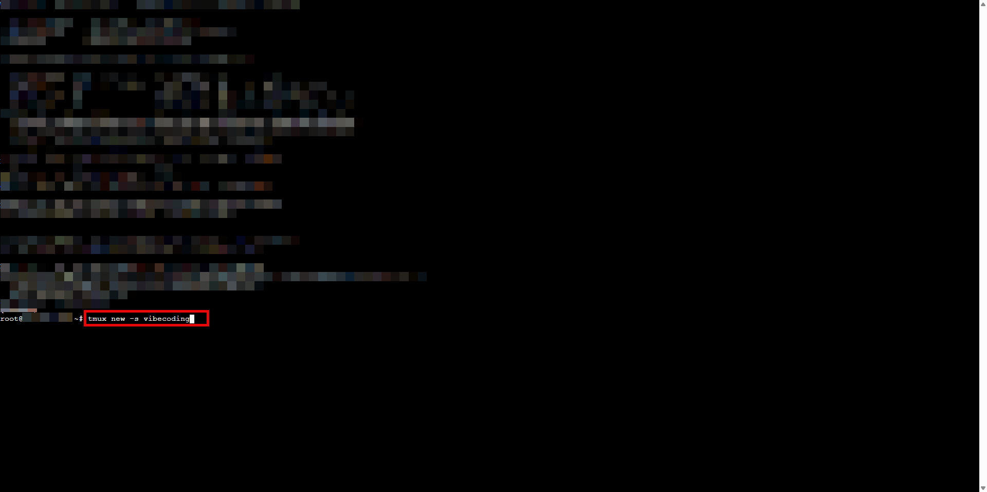 Named tmux session